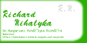 richard mihalyka business card